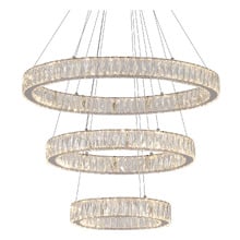 Wesar Iron & Crystal LED 3 Light Pendant